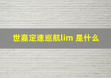 世嘉定速巡航lim 是什么